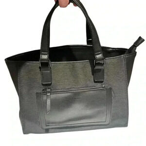 Loume structured tote bag crossbody zip closure easy clean black